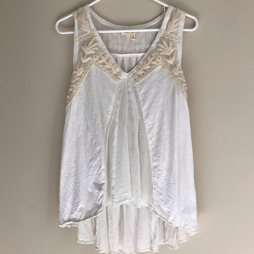 Anthropologie Meadow Rue Embroidered Tank Top